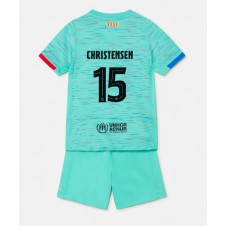 Barcelona Andreas Christensen #15 Tredjedraktsett Barn 2023-24 Kortermet (+ korte bukser)